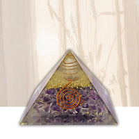 Amethyst Orgonite Pyramid | Spiritual Crystal Energy Pyramid