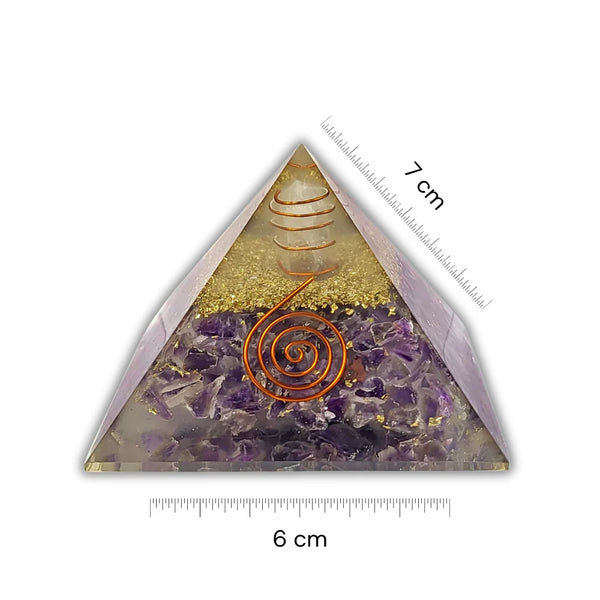 Amethyst Orgonite Pyramid | Spiritual Crystal Energy Pyramid