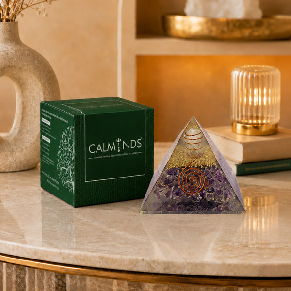 Amethyst Orgonite Pyramid | Spiritual Crystal Energy Pyramid