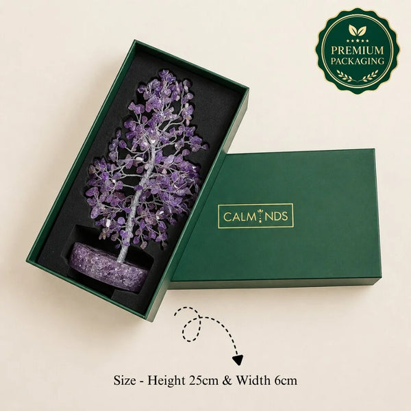 Amethyst Crystal Tree with Orgonite Base | Natural Healing Crystal Tree