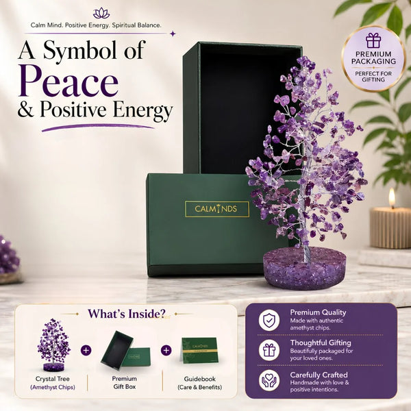 Amethyst Crystal Tree with Orgonite Base | Natural Healing Crystal Tree