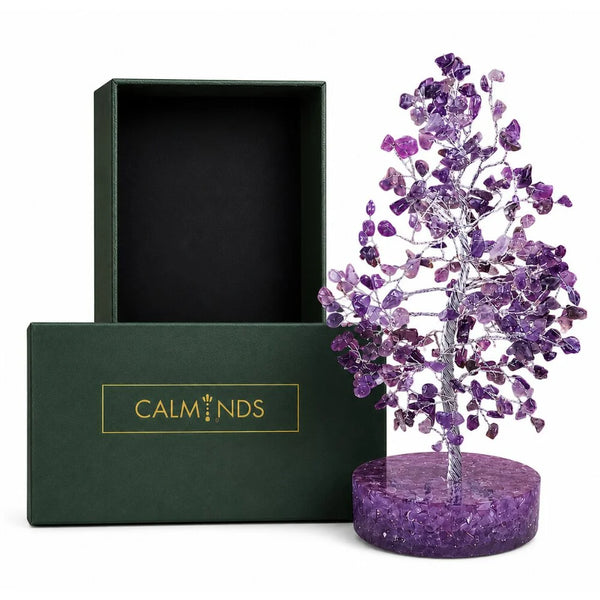 Amethyst Crystal Tree with Orgonite Base | Natural Healing Crystal Tree