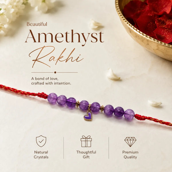 Amethyst — Peaceful Heart Lumba Rakhi for Bhabhi & Sister