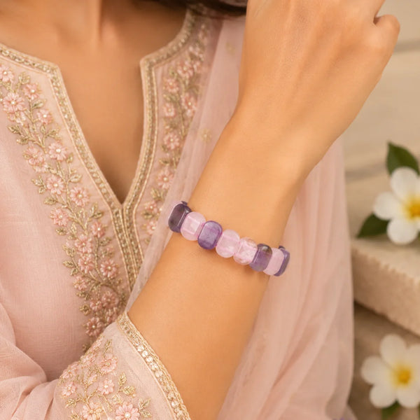 Amethyst & Rose Quartz Bracelet | Love & Peace