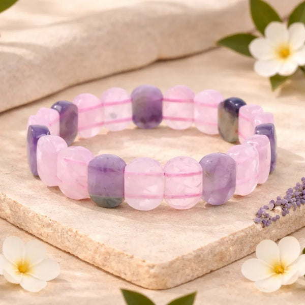 Amethyst & Rose Quartz Bracelet | Love & Peace