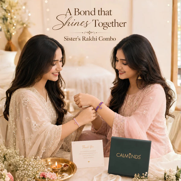 Rose Quartz & Amethyst — Loving Calm Lumba Rakhi for Bhabhi & Sister