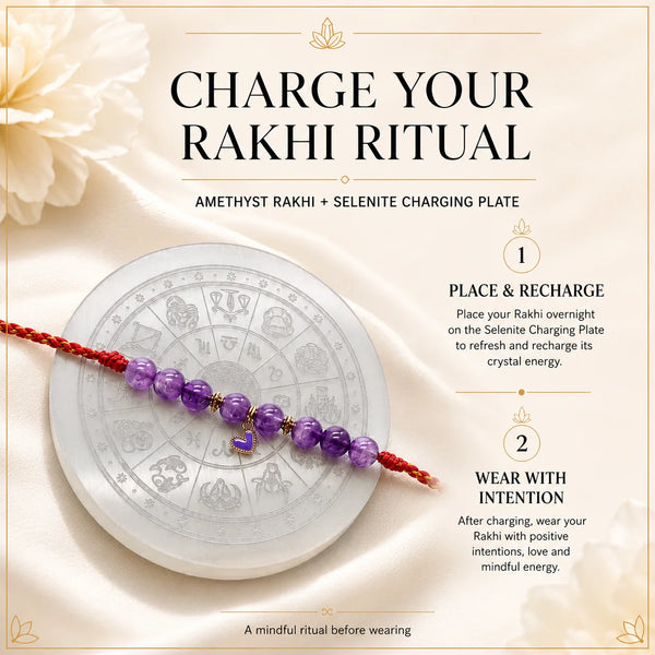 Amethyst — Peaceful Heart Lumba Rakhi for Bhabhi & Sister