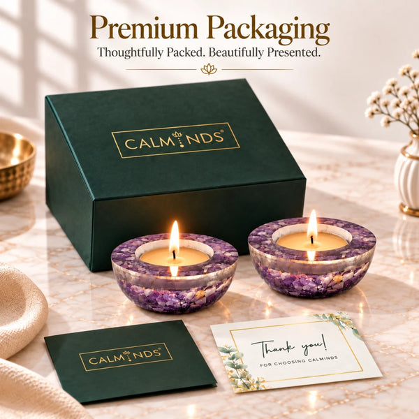 Amethyst Tea Light Candle Holder (Set of 2)