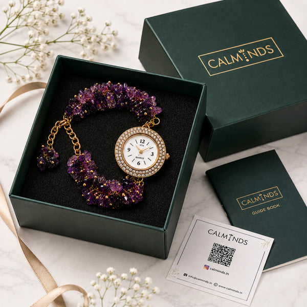 Natural Amethyst Bracelet Watch for Women