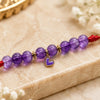 Amethyst Stone Rakhi with Heart Charm - Handmade Bracelet Rakhi for Brother