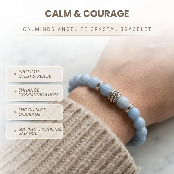 Angelite Crystal Bracelet For Emotional Comfort - (8mm)