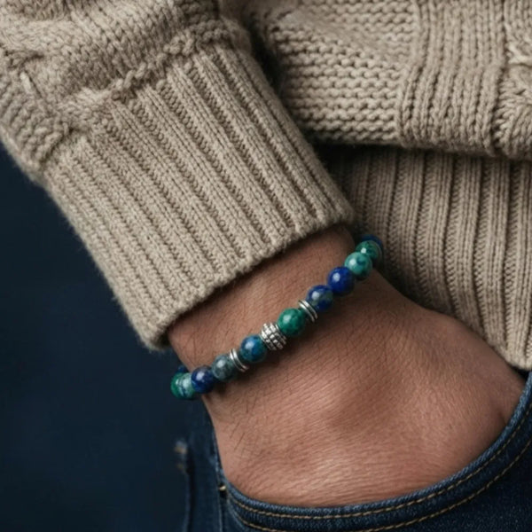 Azurite Bracelet – Intuition & Third-Eye Clarity - (8mm)
