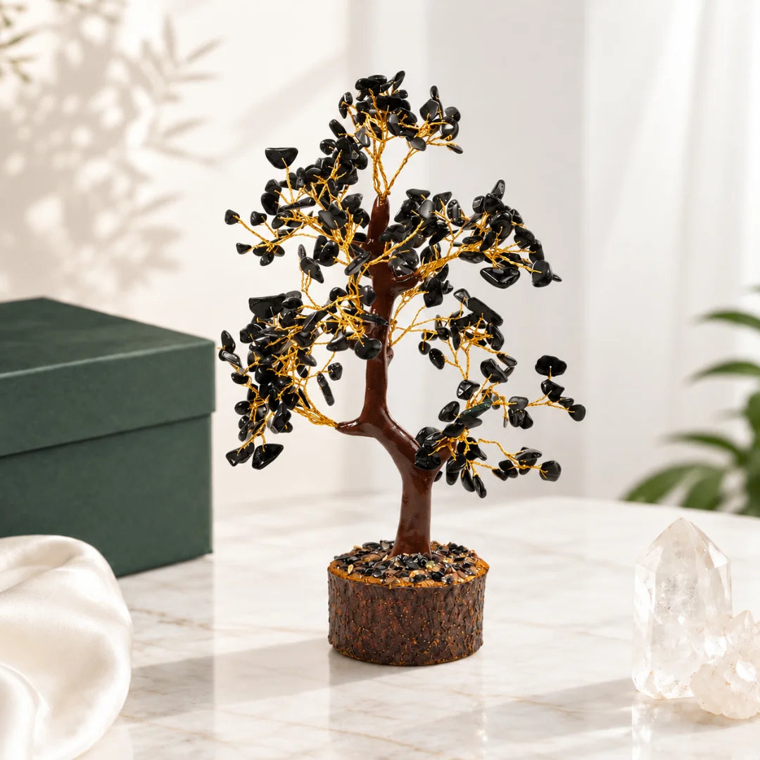 Black Obsidian Crystal Tree for Grounding & Mindful Décor – alternate product view 2