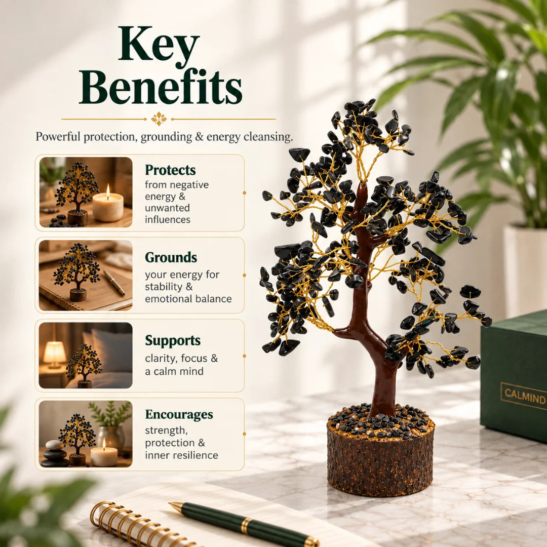 Black Obsidian Crystal Tree for Grounding & Mindful Décor – alternate product view 4