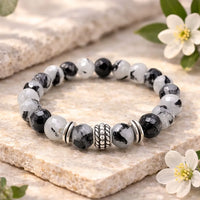 Black Rutile Quartz Crystal Bracelet for Protection & Clarity