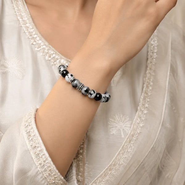 Black Rutile Quartz Crystal Bracelet for Protection & Clarity