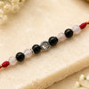 Black Tourmaline & Natural Moonstone Om Rakhi for Brother
