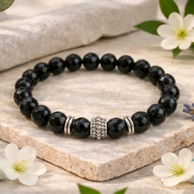 Black Tourmaline Crystal Bracelet for Protection & Anxiety - (8mm)