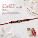 Black Tourmaline & Red Jasper — Courage & Protection Rakhi for Brother