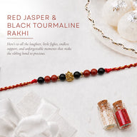 Black Tourmaline & Red Jasper — Courage Rakhi for Brother