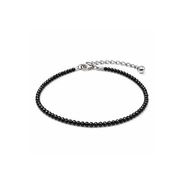 Natural Black Tourmaline Anklet | Crystal Anklet for Everyday Wear