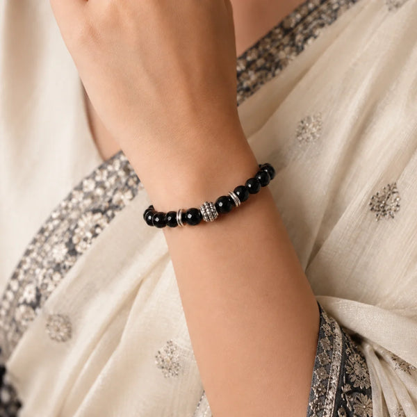 Black Tourmaline Crystal Bracelet for Protection & Anxiety - (8mm)