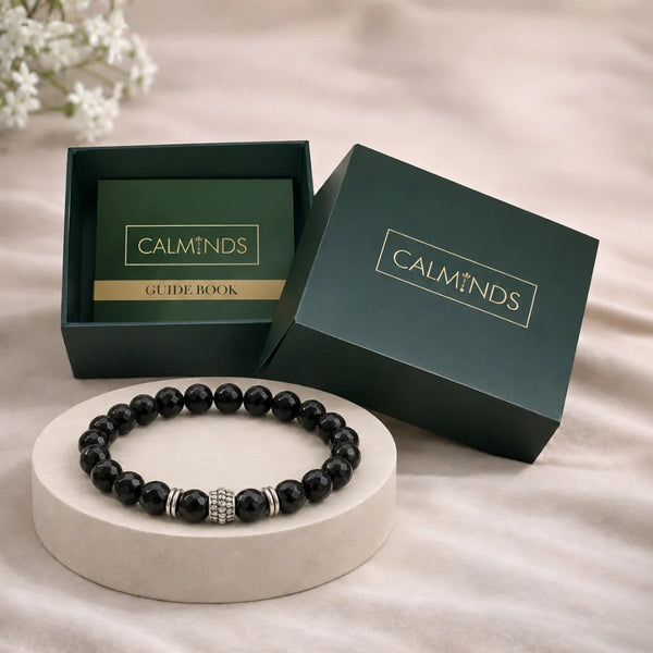Black Tourmaline Crystal Bracelet for Protection & Anxiety - (8mm)