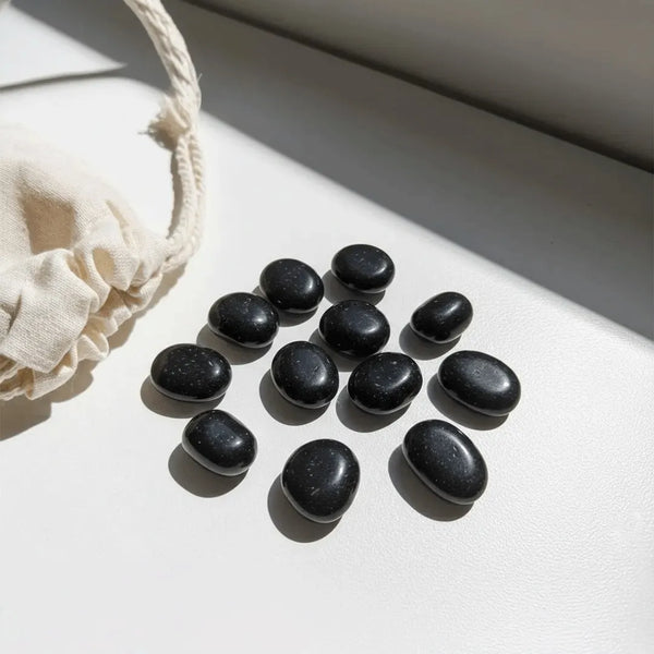 Black Tourmaline Tumbles (Set of 5) - AAA high Grade Quality
