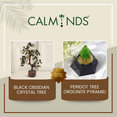 Black Obsidian Tree + Peridot Pyramid Combo