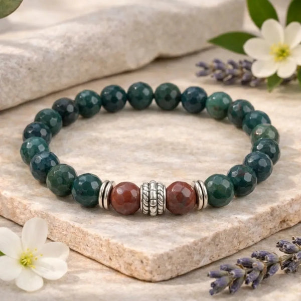 Natural Bloodstone Bracelet For Detoxification - (8mm)