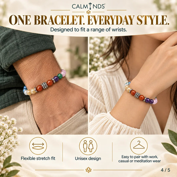 7 Chakra Crystal Bracelet – Natural Seven Chakra Stone Bracelet (8mm)