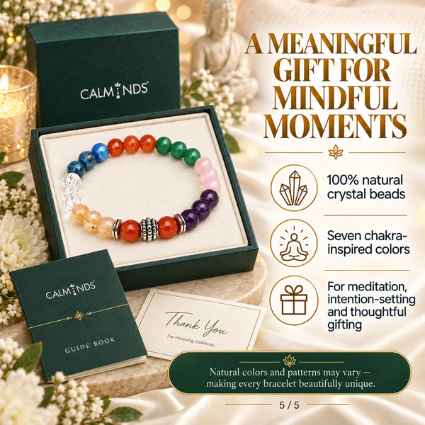 7 Chakra Crystal Bracelet – Natural Seven Chakra Stone Bracelet (8mm)