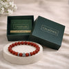 Carnelian Crystal Bracelet 8mm, front view showing orange-red beads