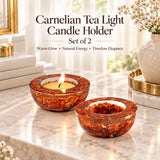 Carnelian Tea Light Candle Holder (Set of 2)