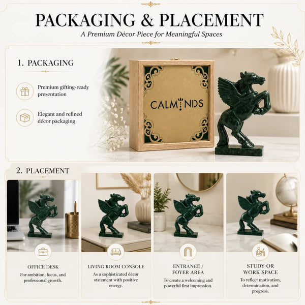 Certified Green Jade Victory Horse Statue | Power, Progress & Success