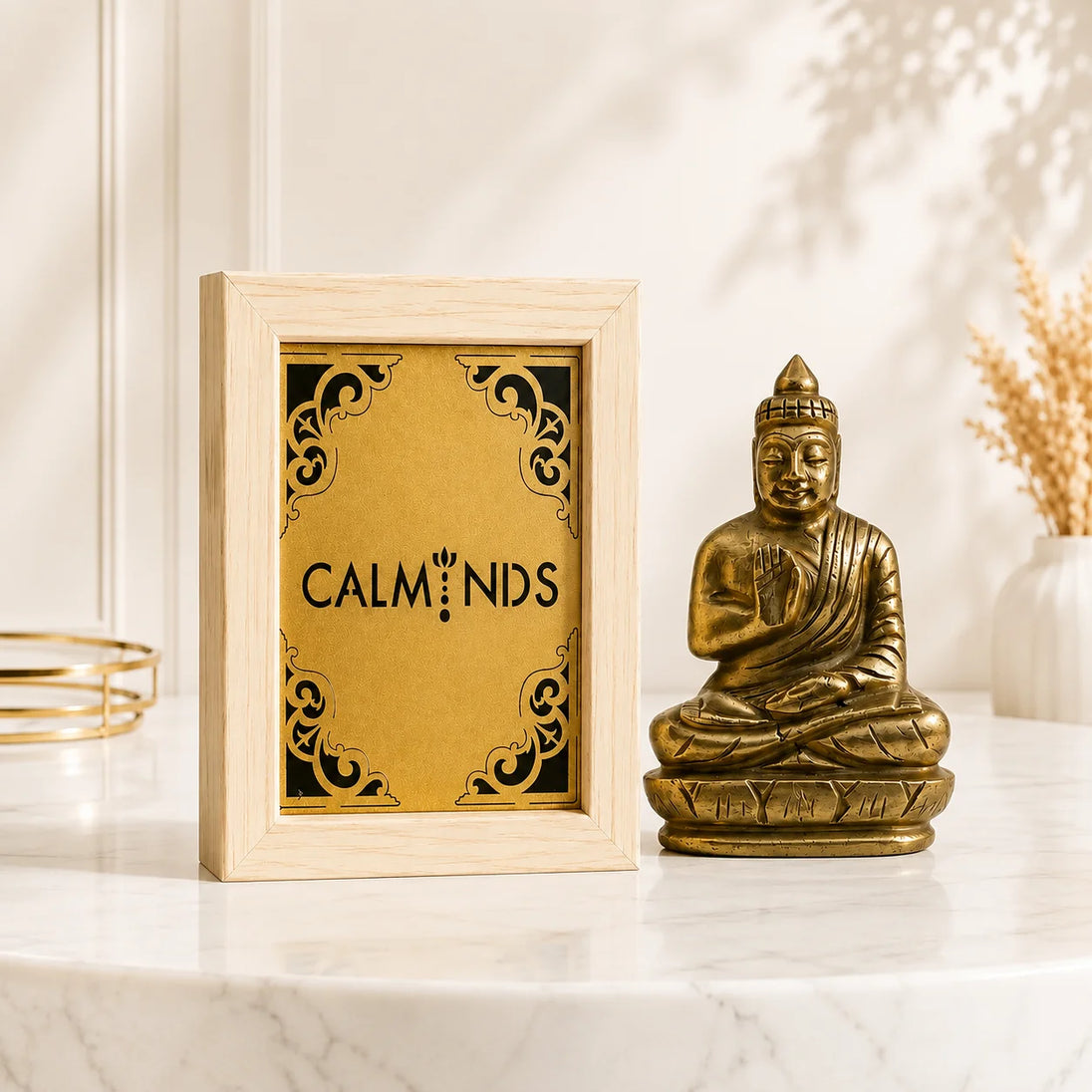 Certified Natural Pyrite Buddha Idol for wealth and inner peace