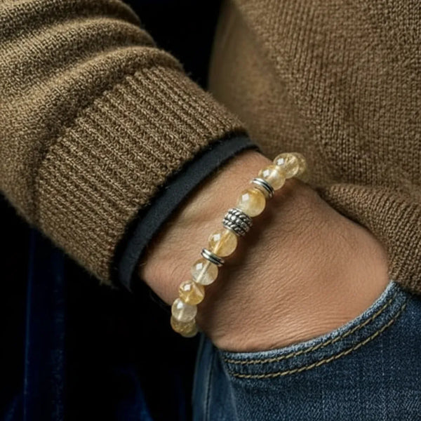 Natural Citrine Crystal Bracelet for Money, Wealth & Success - (8mm)