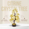 Citrine Crystal Tree made with natural citrine crystals, golden wires and wooden base