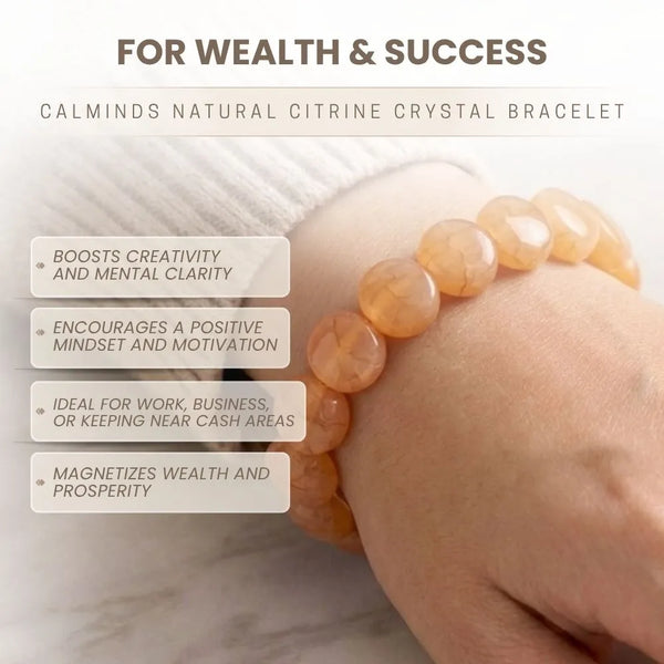 Natural Citrine Crystal Bracelet for Wealth & Success