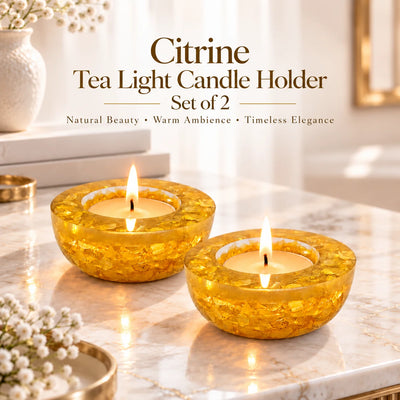 Citrine Tea Light Candle Holder (Set of 2)