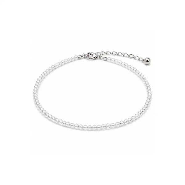 Natural Clear Quartz Crystal Anklet for Clarity, Balance & Everyday Wear