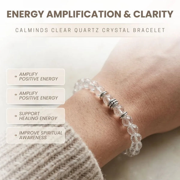 Clear Quartz Crystal Bracelet for Clarity, Focus & Energy