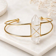 Clear Quartz Double Pointed Bracelet for Clarity & Energy