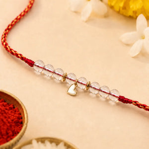 Clear Quartz — Positive Energy Lumba Rakhi for Bhabhi & Sister
