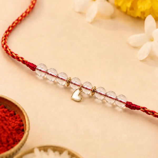 Clear Quartz — Positive Energy Lumba Rakhi for Bhabhi & Sister