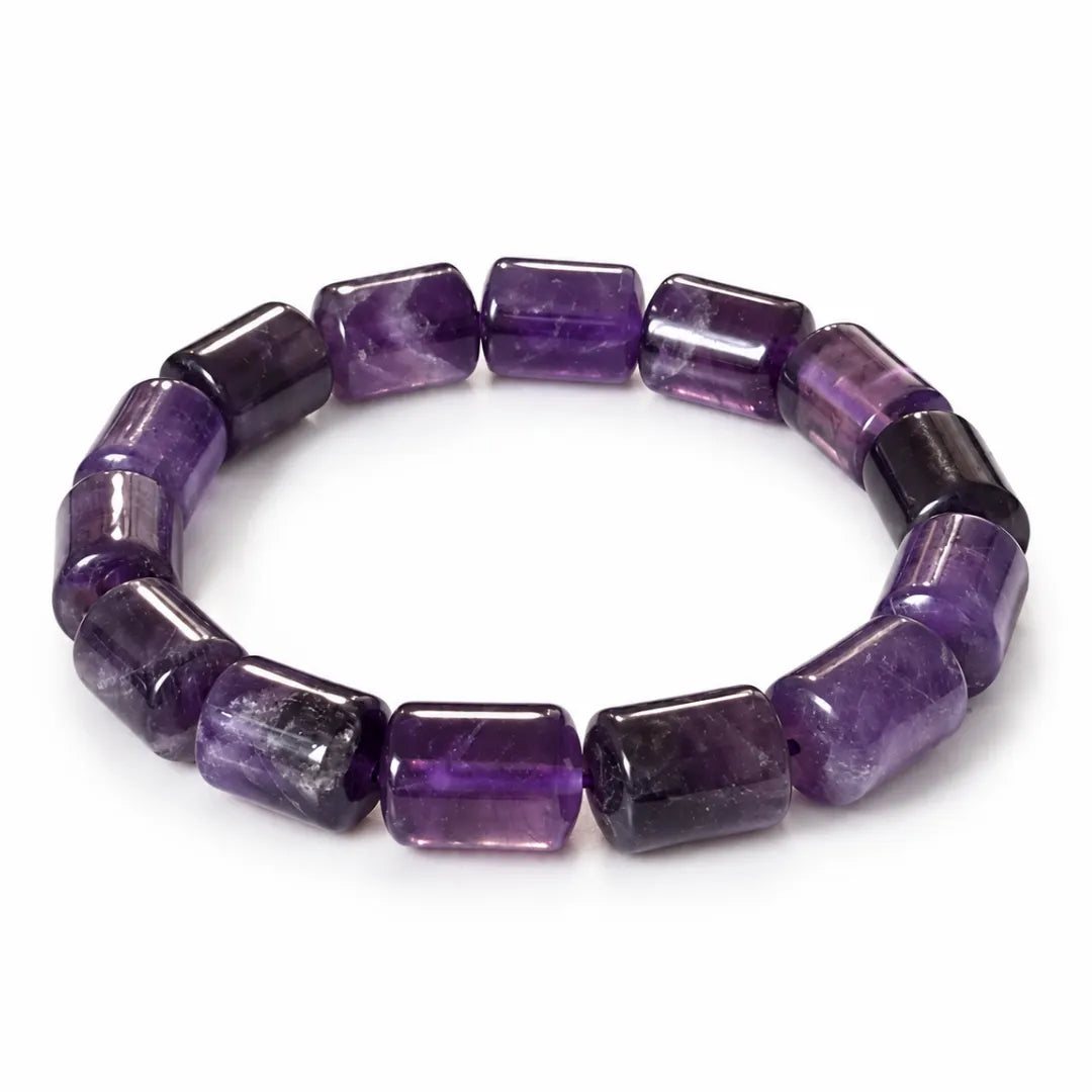 Cylindrical amethyst bracelet additional product angle