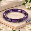 Cylindrical amethyst crystal bead bracelet by Calminds