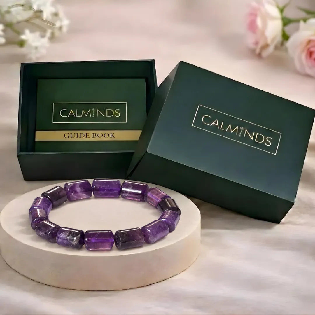 Cylindrical amethyst bracelet alternate product view