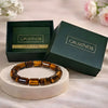 Cylindrical tiger eye bracelet alternate product view