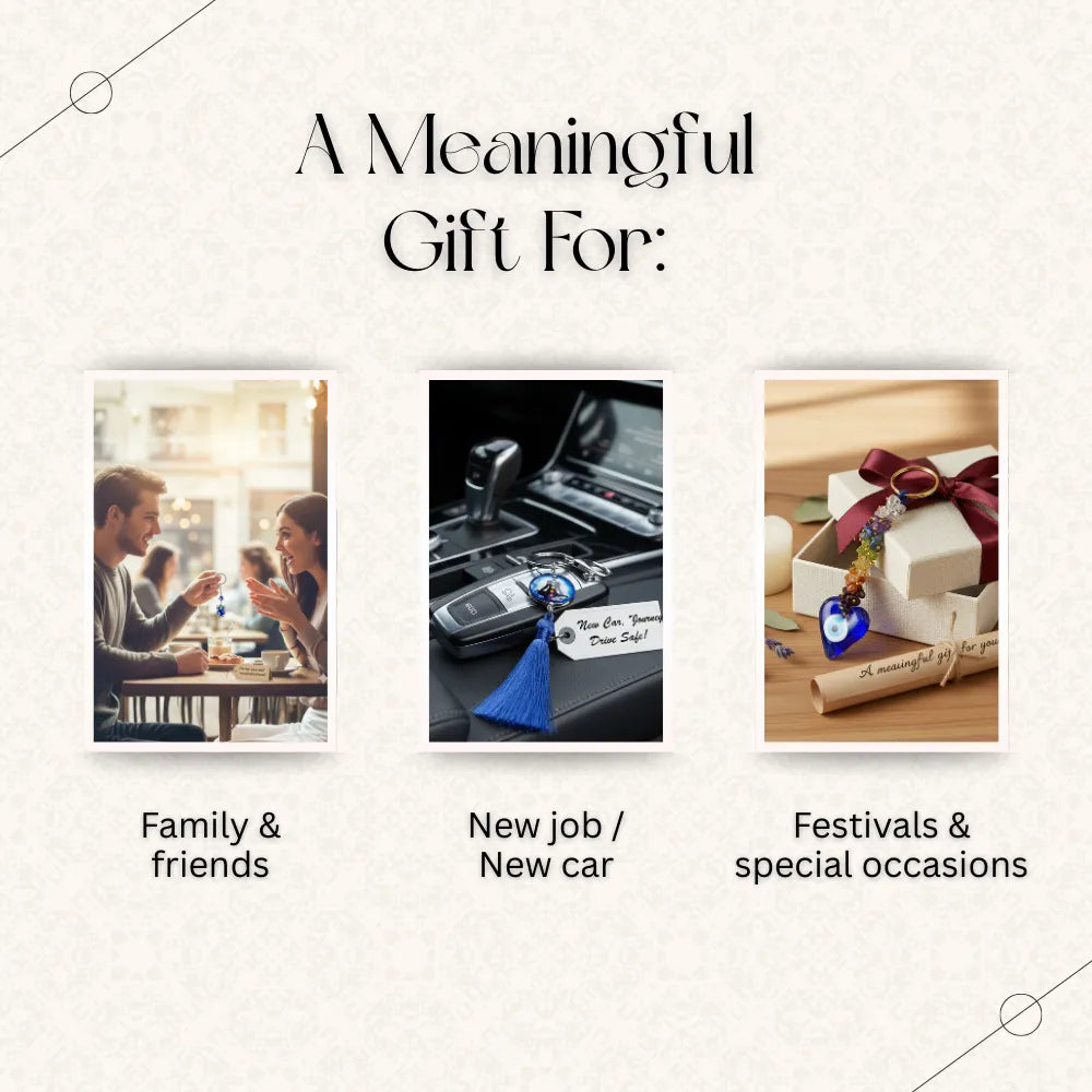 Promotional graphic for a gift service with examples for family & friends, new job/new car, and festivals/special occasions.